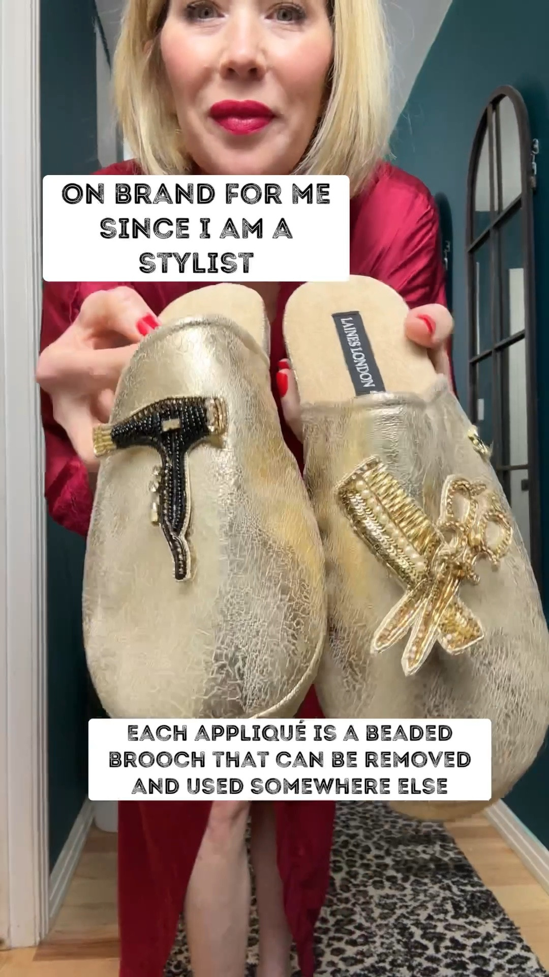 👣 Cutest. Slippers. Ever.
One of my clients sent me a picture of these and I immediately hit add to cart—I mean, how could I not? 😍

I’m not usually one for cheesy profession-themed merch, but these are just for me—comfy, cute, and perfect for lounging at home.

The best part? The little brooches come off! So if I want to wear them plain or switch them up with something else, I can. It’s like mood swings… but for my slippers. 😉

Tell me—would you rock these too or is this strictly a salon girl thing? 💇🏼‍♀️🥿✨

#HouseShoes #Travel #Loungewear #Robe #GoldShoes

#LTKShoeCrush #LTKBeauty #LTKWorkwear