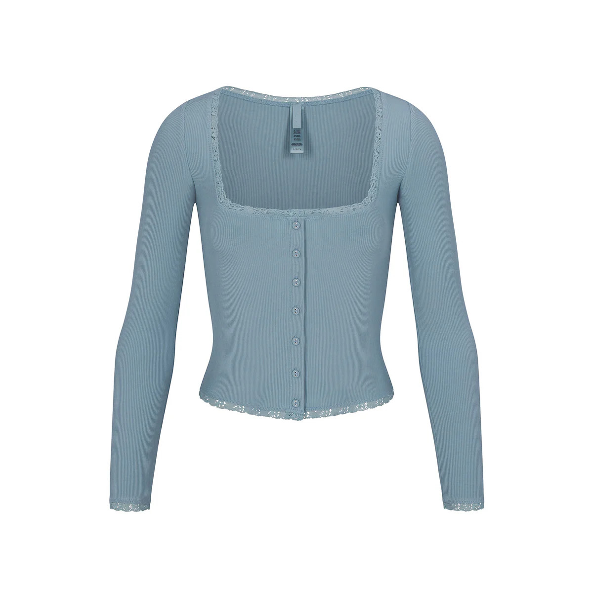 SOFT LOUNGE LACE LONG SLEEVE BUTTON UP SHIRT | SKIMS (US)