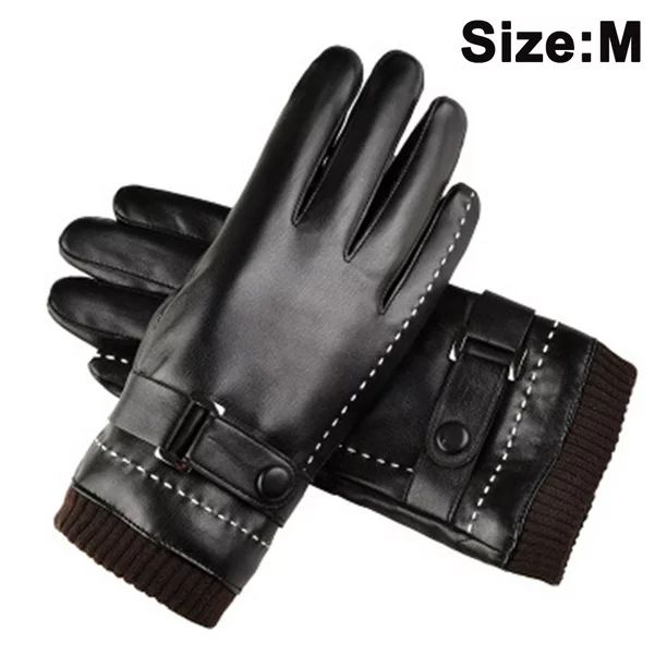 Peroptimist Winter Leather Gloves for Women, Wool Fleece Lined Warm Gloves M - Walmart.com | Walmart (US)