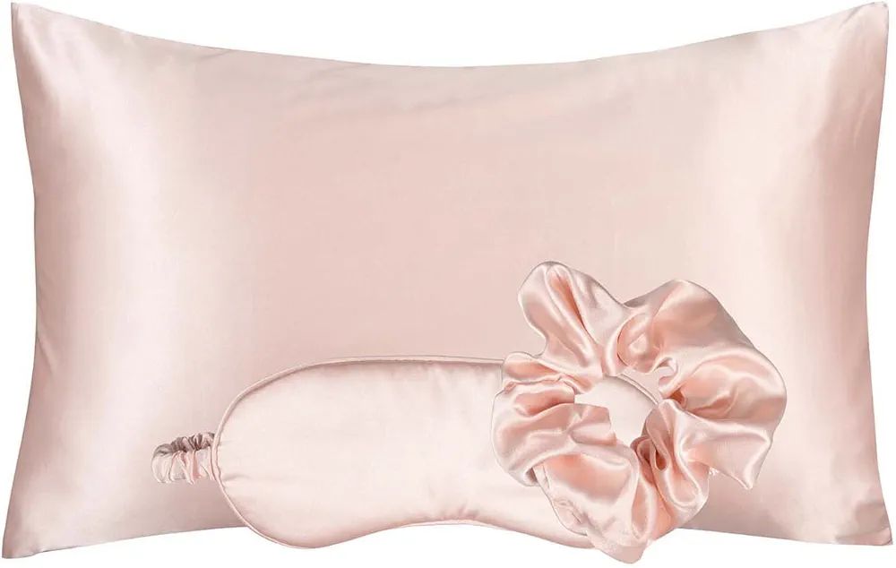 KISMETICS - Vegan Silk Sleep Set, Silky Pillowcase with Large Scrunchie and Eye Mask for Hair and... | Amazon (US)