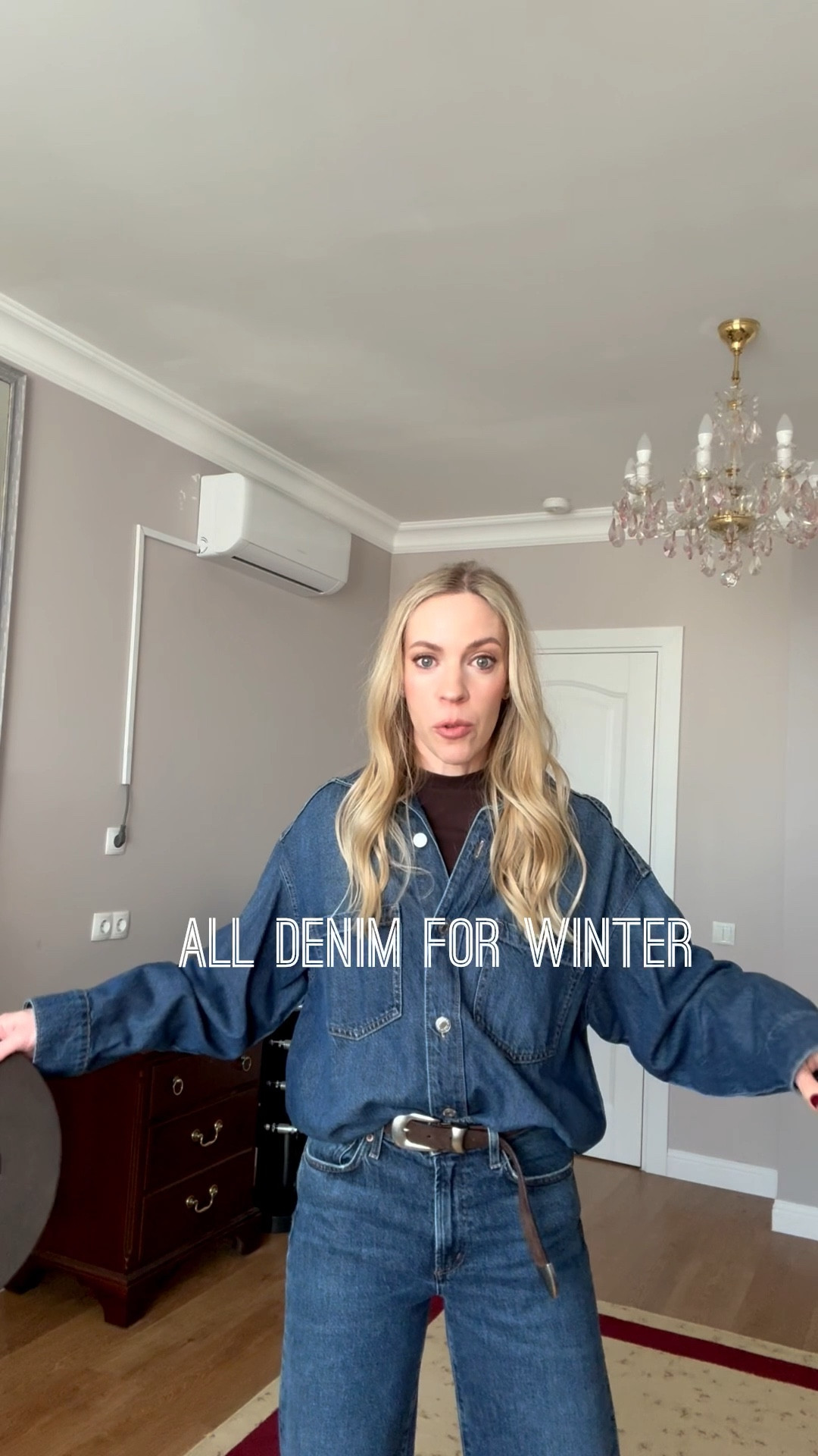 All denim winter look, denim on denim, @Shopbop dark wash denim, @Janessa Leone chocolate brown wool hat, kitten heel boots, dark brown fur coat 

#LTKgrwm #LTKOver40 #LTKSeasonal