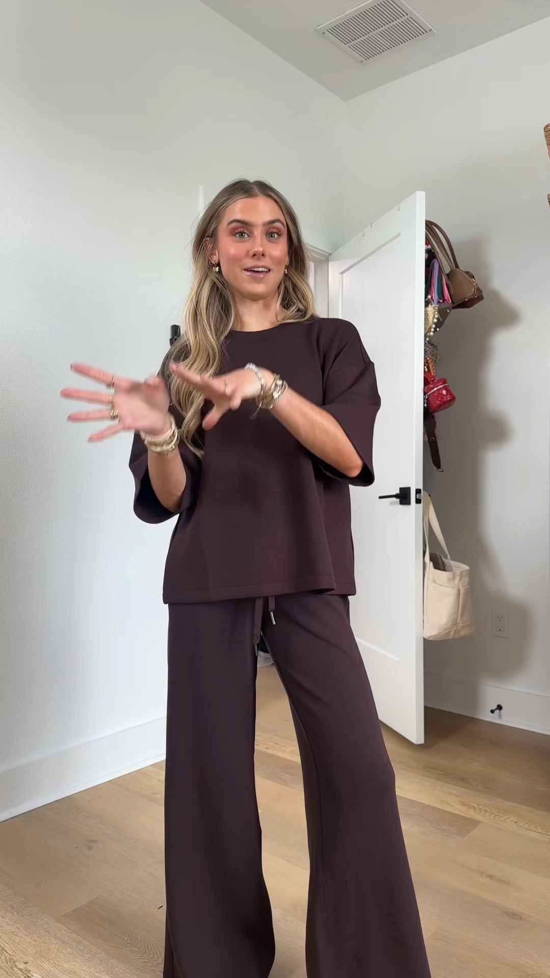 Spanx air essentials matching set size xs. Our SPANX AirEssentials® Relaxed Tee is made with our ultra-drapey spacer fabric that's breathable, light-as-air, and oh-so-soft. This versatile short-sleeved shirt features a relaxed fit with 4-way stretch for total comfort. Sleek, stylish, and comfortable, this throw-on-and-go tee will take you anywhere and everywhere. The AirEssentials collection is made with spacer fabric that’s lightweight, luxuriously soft and ultra drapey. Designed with refined comfort to feel silky against your skin, these ultimate throw-on-and-go styles will take you anywhere and everywhere

#LTKTravel #LTKSaleAlert #LTKFindsUnder100