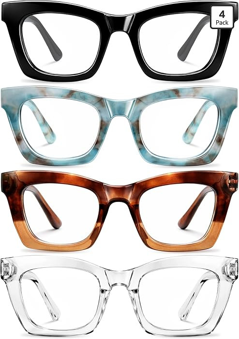 CCVOO 2.75 Oprah Style Reading Glasses for Women, Stylish Eyeglasses, Blue Light Readers for Wome... | Amazon (US)