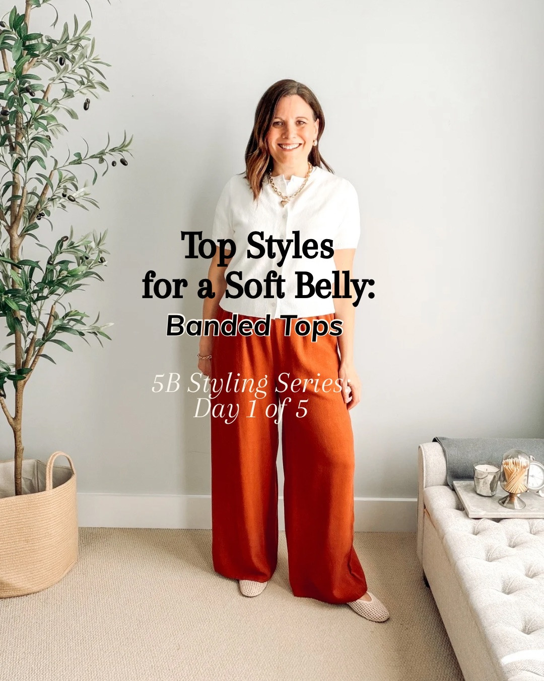 If you’ve been here a while, you’ve probably noticed that I talk a lot about waist definition, proportion, and why some tops seem to work better than others after body changes.

Eventually, I realized I kept relying on the same five top styles and styling strategies. So I gave them a name: my 5B Styling System.

My goal is for the five Bs to become easy to remember, so when you're shopping you have a simple framework to help you spot styles that work for you. Not all of these styles will work for everyone, and that's OK. The goal is to find the ones that work best for your body shape, your lifestyle, and your personal style.

Over the next five days, I’ll walk you through each one:

• Banded
• Buttons
• Beneath a Layer
• Bloused
• Broken Up

Today’s post is all about banded tops.

Banded hems sit around the hip bone creating waist definition without any tucking. They’re especially helpful if you want an easy, comfortable outfit that still has shape.

I’ve also learned that not all banded tops work the same way. Length and volume both matter, and sometimes choosing a slightly shorter banded top can make a difference in how defined the waist looks. 

Follow along this week as I break down all five Bs and show you how I use them to build outfits for a soft belly.

👉Are banded tops a yes or a no for you? Tell me why below.

#LTKOver40 #LTKMidsize #LTKSaleAlert