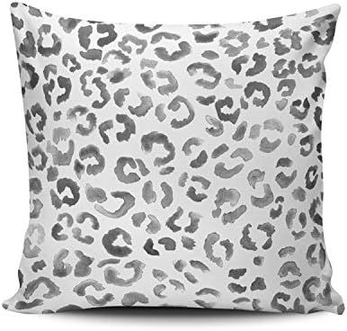 Fanaing Gray Leopard Print Pattern Black Watercolor Hand Paint Pillowcase Home Sofa Decorative 26... | Amazon (US)
