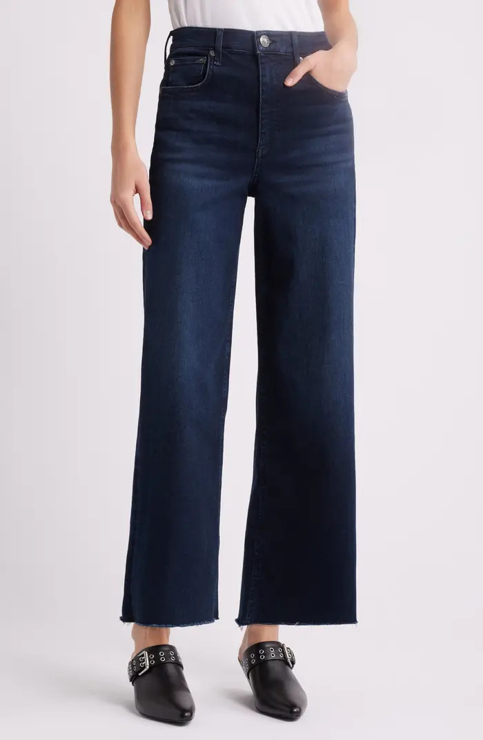 rag & bone Epic Andi Raw Hem High Waist Ankle Wide Leg Jeans | Nordstrom | Nordstrom