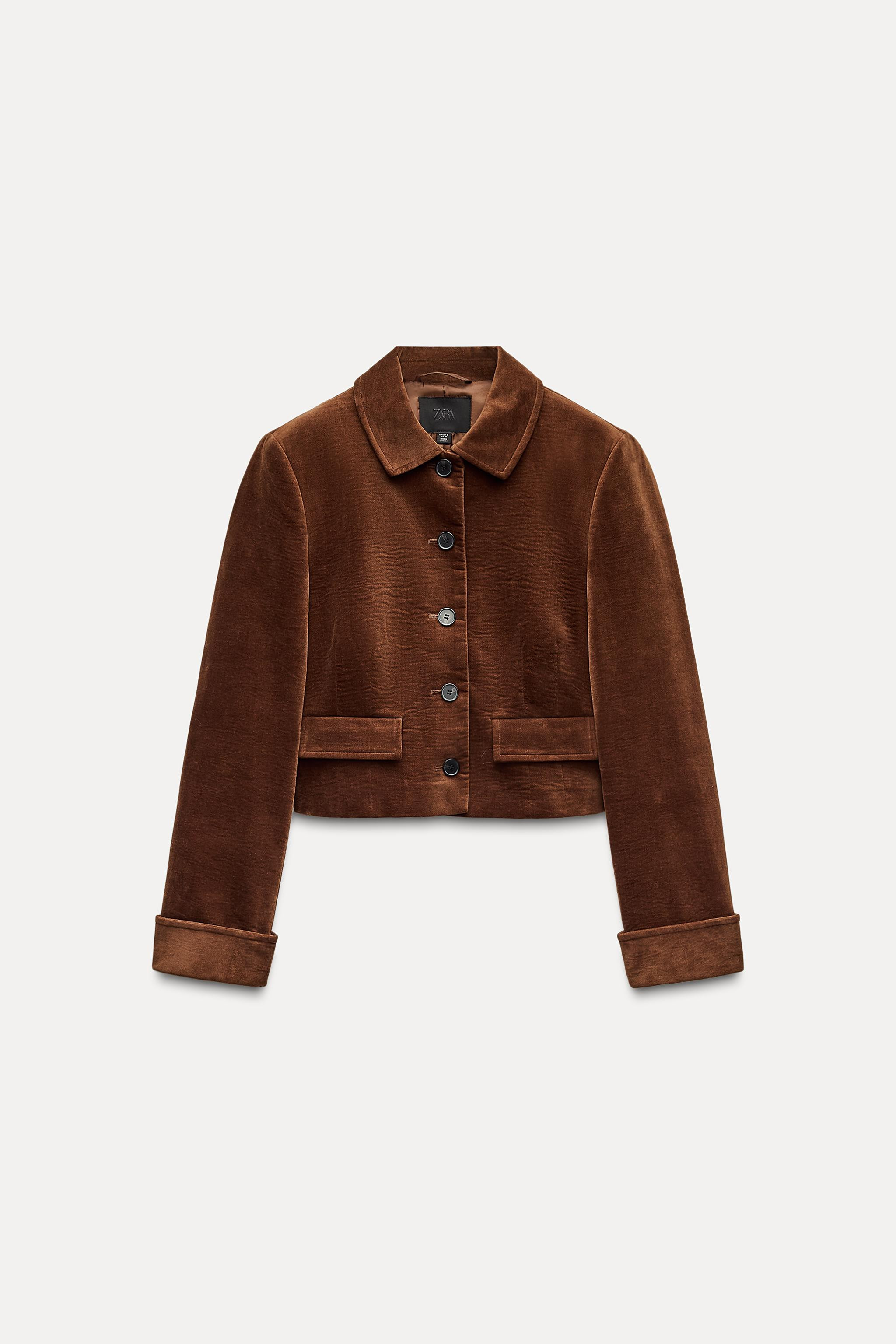 CROPPED VELVET JACKET | Zara US