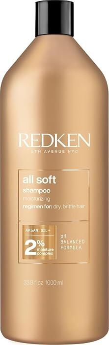 Redken All Soft Shampoo - Moisturizes & Hydrates Dry Hair, Softens & Adds Shine, With Argan Oil, ... | Amazon (US)