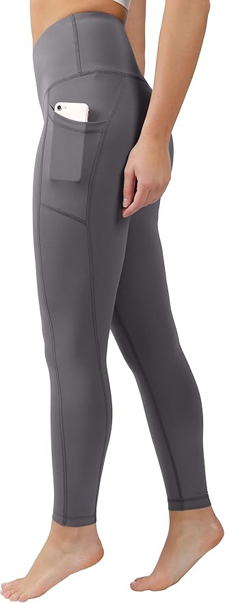 90 Degree By Reflex High Waist Tummy Control Squat Proof Ankle Length Leggings with Pockets | Amazon (US)