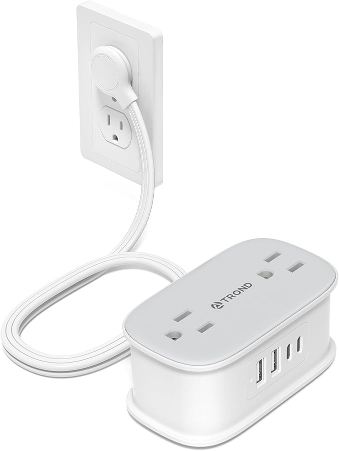TROND Travel Power Strip - 4 Outlets 4 USB Charger(2 USB C) with 3.3FT Wrapped Short Extension Co... | Amazon (US)