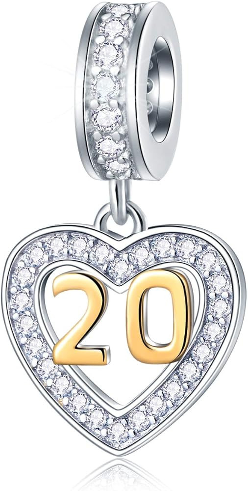 EMOSTAR 10 13 15 16 17 18 19 20 21 22 25 28 30 35 40 45 50 55 60 65 70 Birthday Charms fit Europe... | Amazon (US)