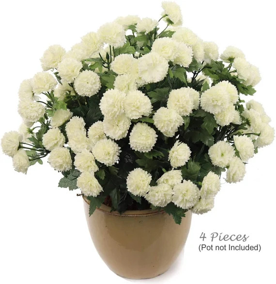 Artificial Silk Flower Mum Bush Cream 18 Tall 11 Sprays - Etsy | Etsy (US)