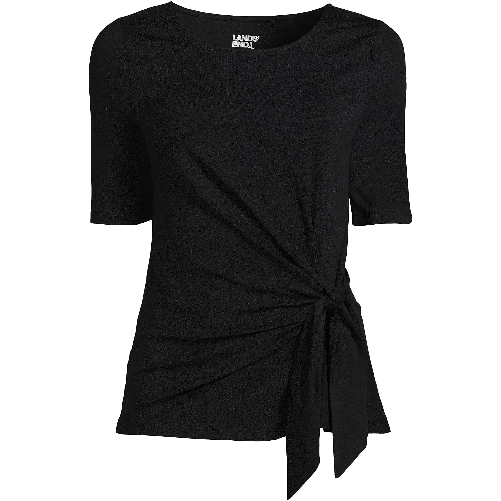 Women's Plus Size Lightweight Jersey Tie Front Top | Lands' End (US)