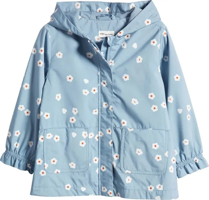 Kids' Floral Print Recycled Polyester Hooded Windbreaker | Nordstrom