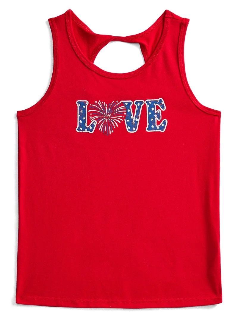 Fourth of July Girls Patriotic Americana Graphic Tank Top from Way To Celebrate, Sizes 4-18 | Walmart (US)