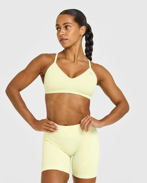 EnhanceLift™ Seamless Strappy Sports Bra 
 Pastel Yellow | Oner Active (UK / US)