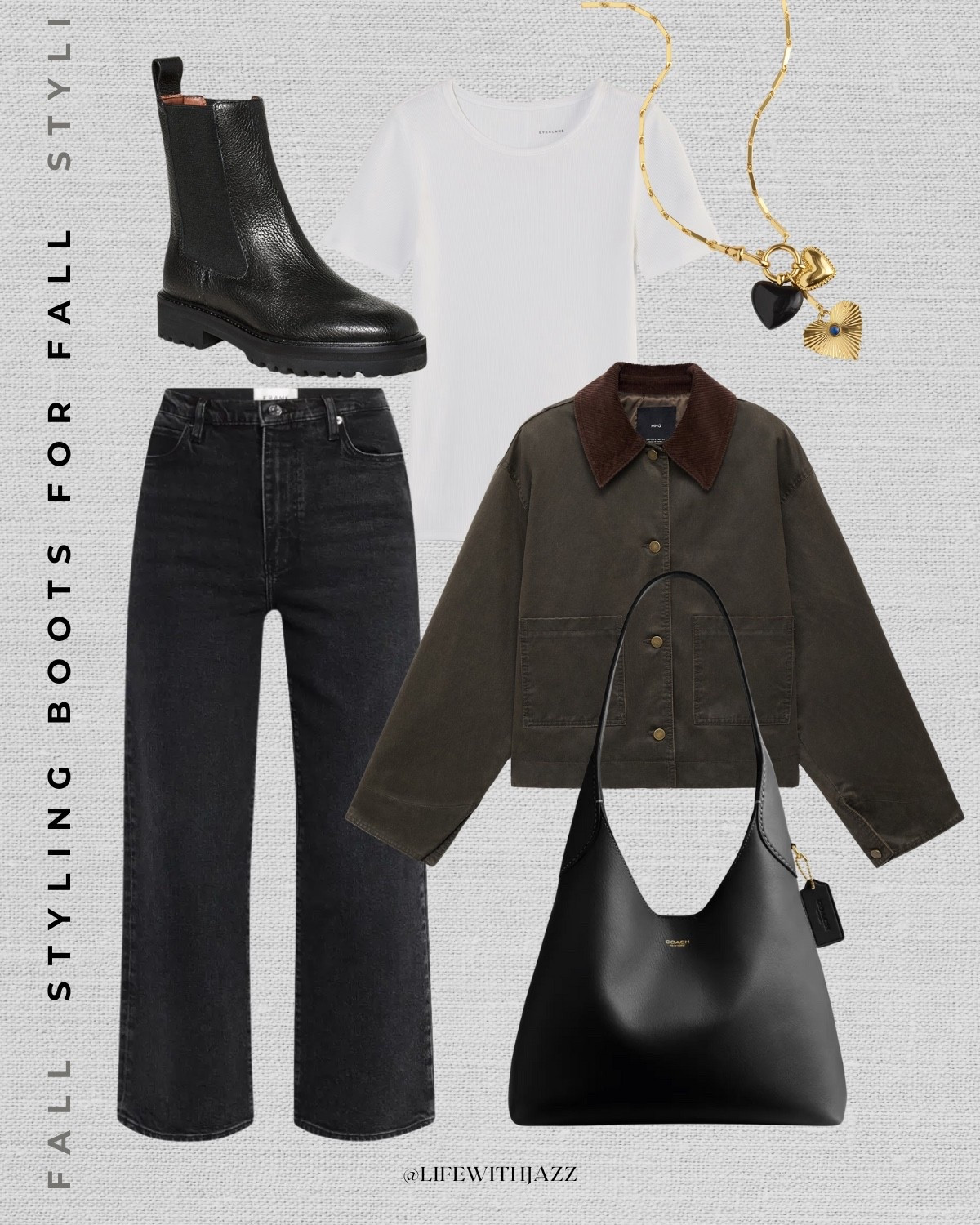 Styling boots for fall 

Fall outfit / Chelsea boot / barn jacket / black wide leg ankle jeans / coach brooklyn bag / smart casual 

#LTKSeasonal #LTKStyleTip