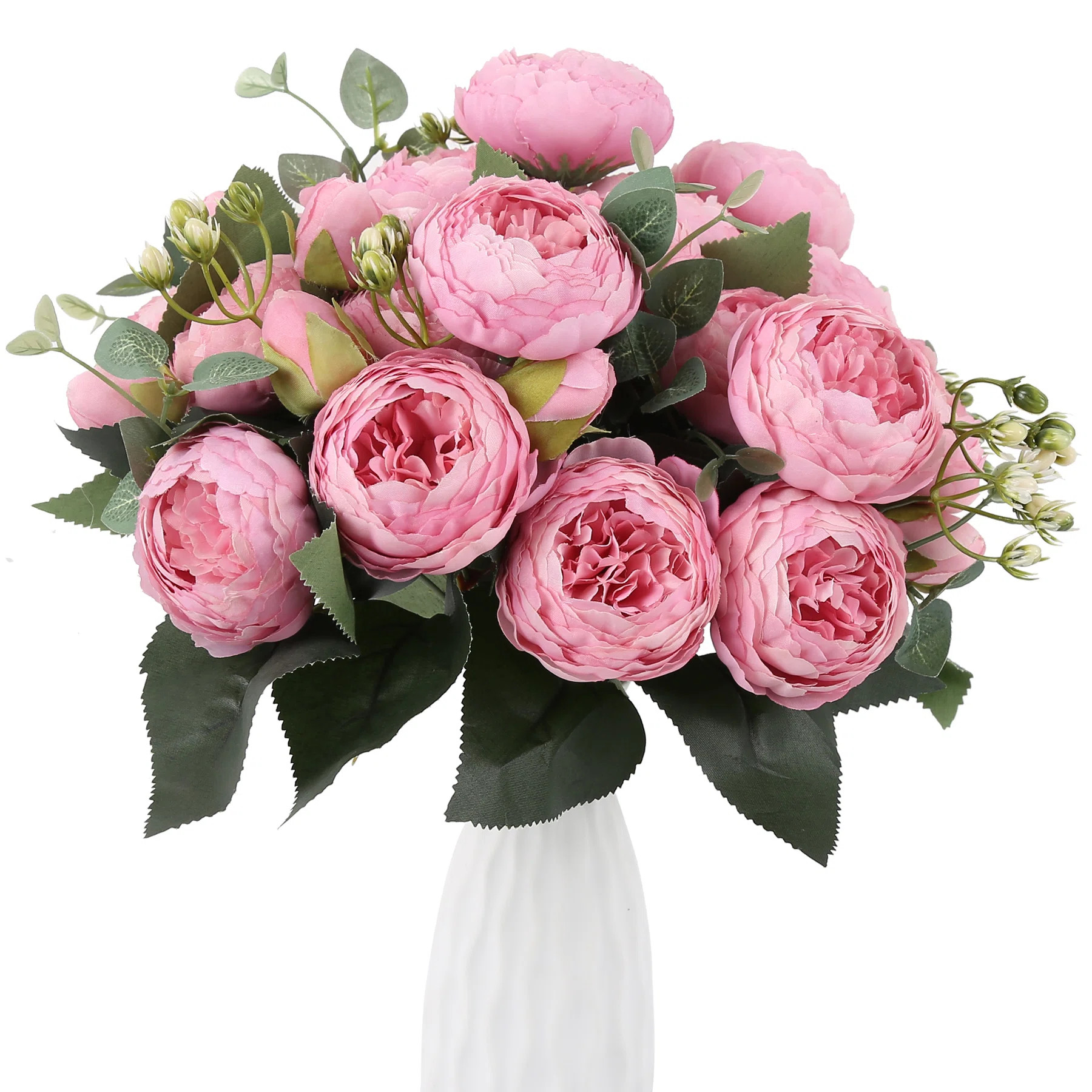 4 Bundles Peonies Artificial Flowers Silk Fake Flowers Bouquets For Home Wedding Decoration Table... | Wayfair North America