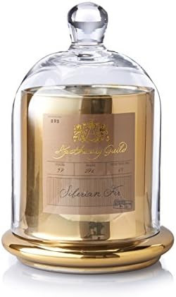 Zodax Apothecary Guild Scented Candle Jar w/ Glass Dome Medium Gold Siberian Fir | Amazon (US)