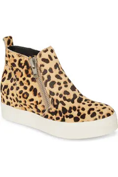 Wedgie High Top Genuine Calf Hair Platform Sneaker | Nordstrom