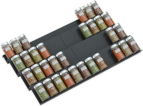 NIUBEE Adjustable Expandable Acrylic Spice Rack Tray - 4 Tier Spice Drawer Organizer for Kitchen Cab | Amazon (US)