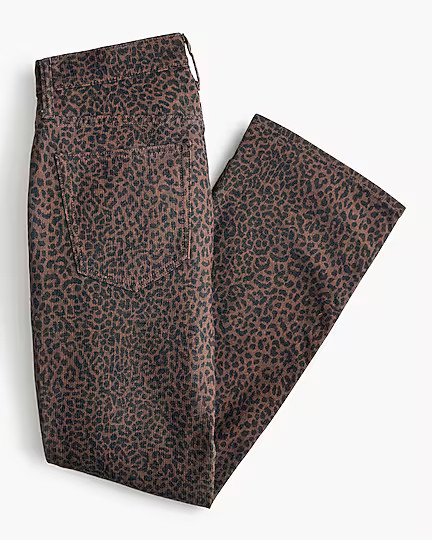 Leopard mid-rise flare crop jean in all-day stretch | J.Crew Factory