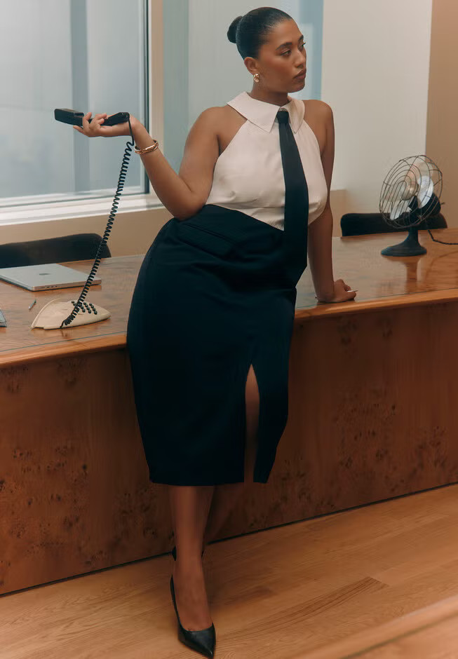 Tie Detail Midi Dress | Eloquii