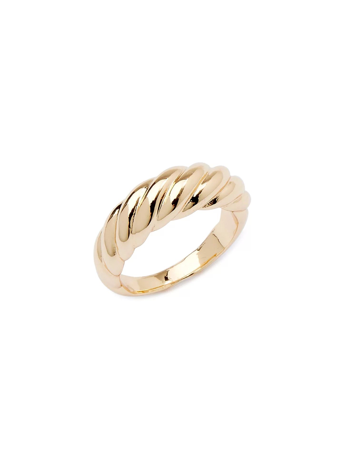 Scoop Womens 14kt Gold Flash-Plated Brass Twist Ring | Walmart (US)