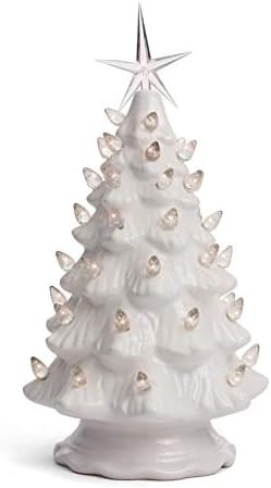 Amazon.com: Ceramic Christmas Tree - Tabletop Christmas Tree with Lights - (11.5" Medium White Ch... | Amazon (US)