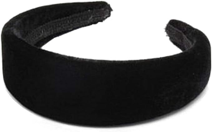 Wide Black Slightly Padded Velvet Feel Alice Hair Band Headband 4cm (1.6") | Amazon (UK)