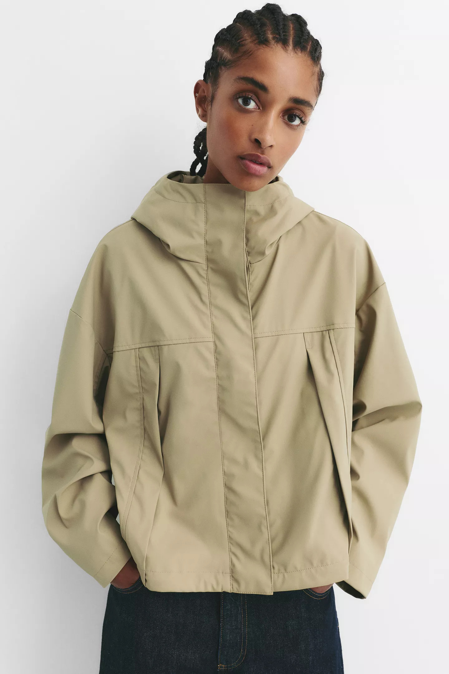 Short hooded raincoat | PULL and BEAR UK