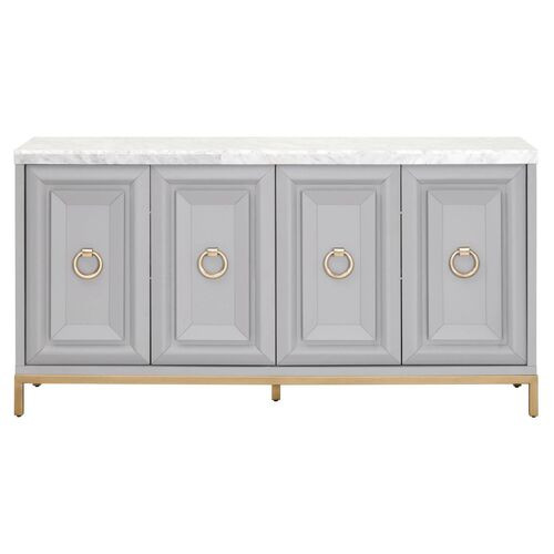 Tessa Marble Top Sideboard, Dove Gray | One Kings Lane