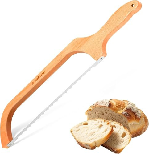 Wooden Bread Bow Knife | Bread Slicer for Homemade Bread | Sourdough Bread knife with Bow Design, Stainless Steel Serrated bread Saw, Bread cutter bread slicer for homemade bread Uniform Cuts | Amazon (US)