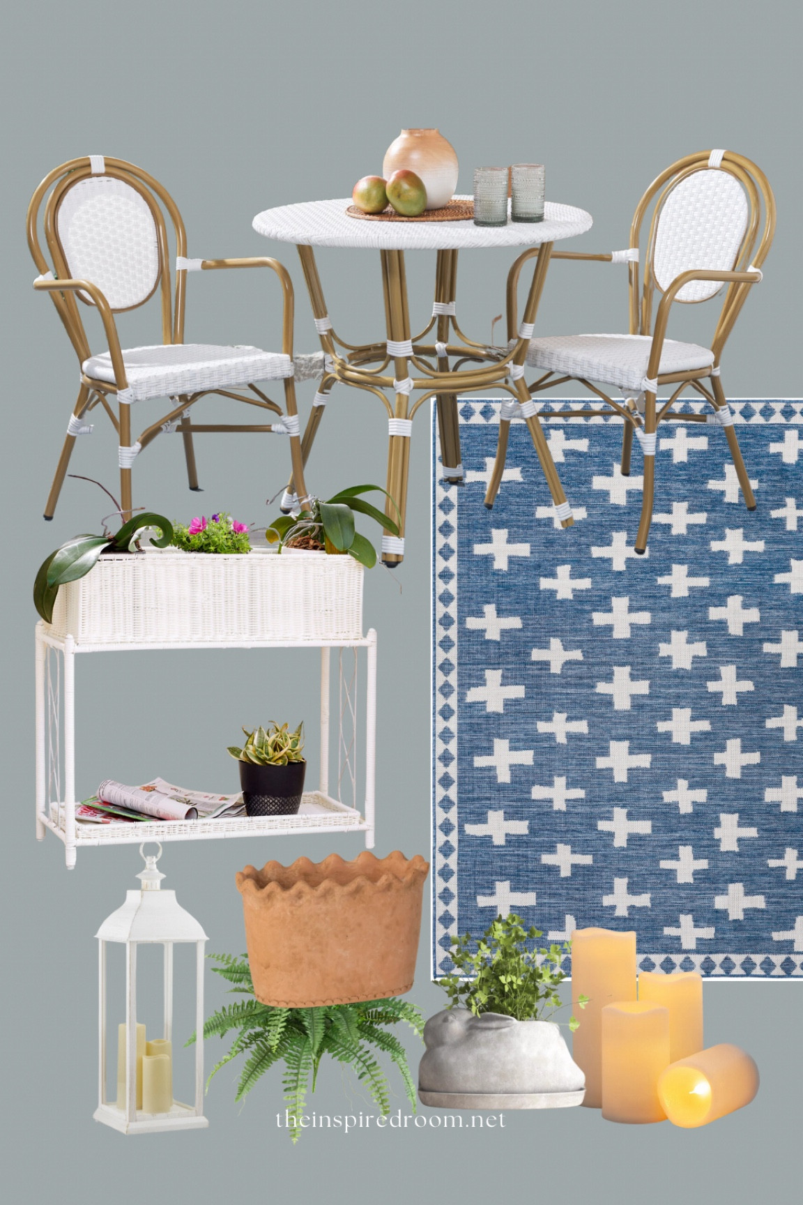 I LOVE how my deck makeover turned out with these adorable @wayfair finds! #wayfair #wayfairpartner // cafe table and chair set, blue and white rug, outdoor wicker planters 

#LTKStyleTip #LTKSeasonal #LTKHome