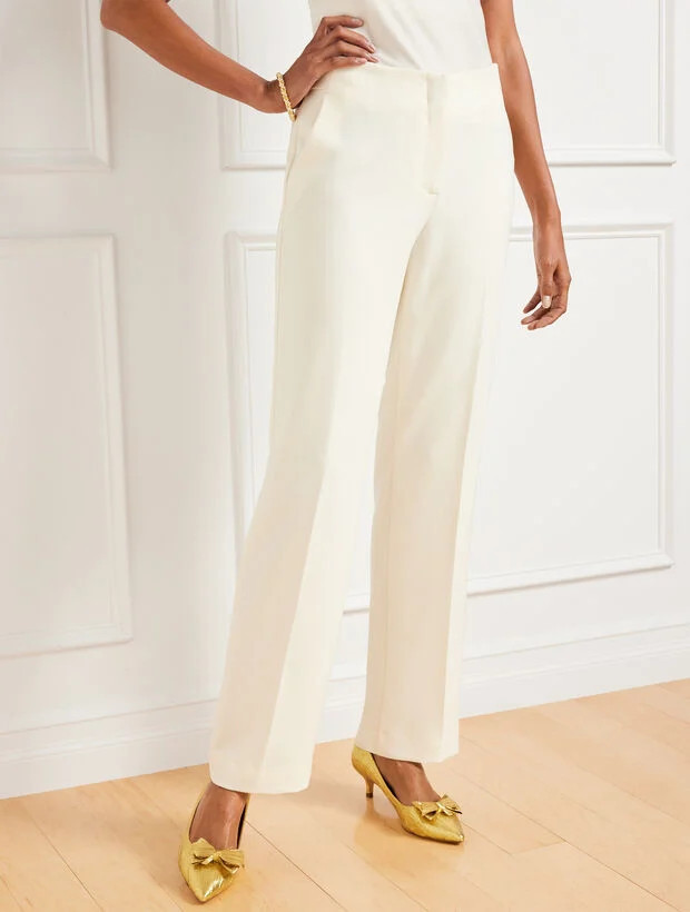 Stretch Crepe Straight Leg Pants | Talbots