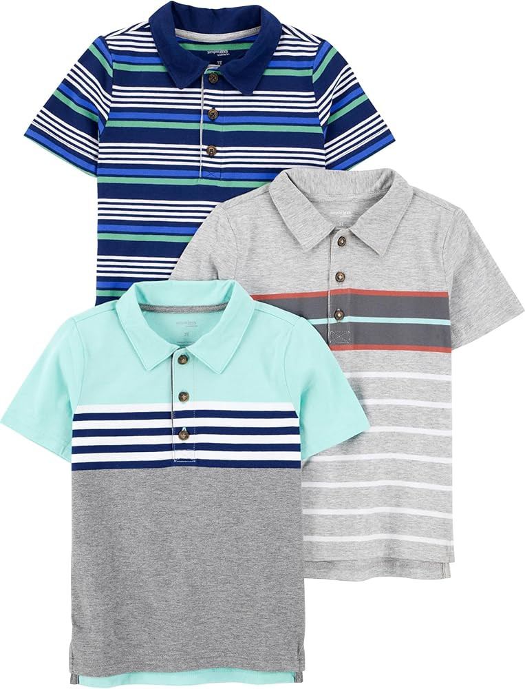 Simple Joys by Carter's Boys 3-Pack Short Sleeve Polo | Amazon (US)