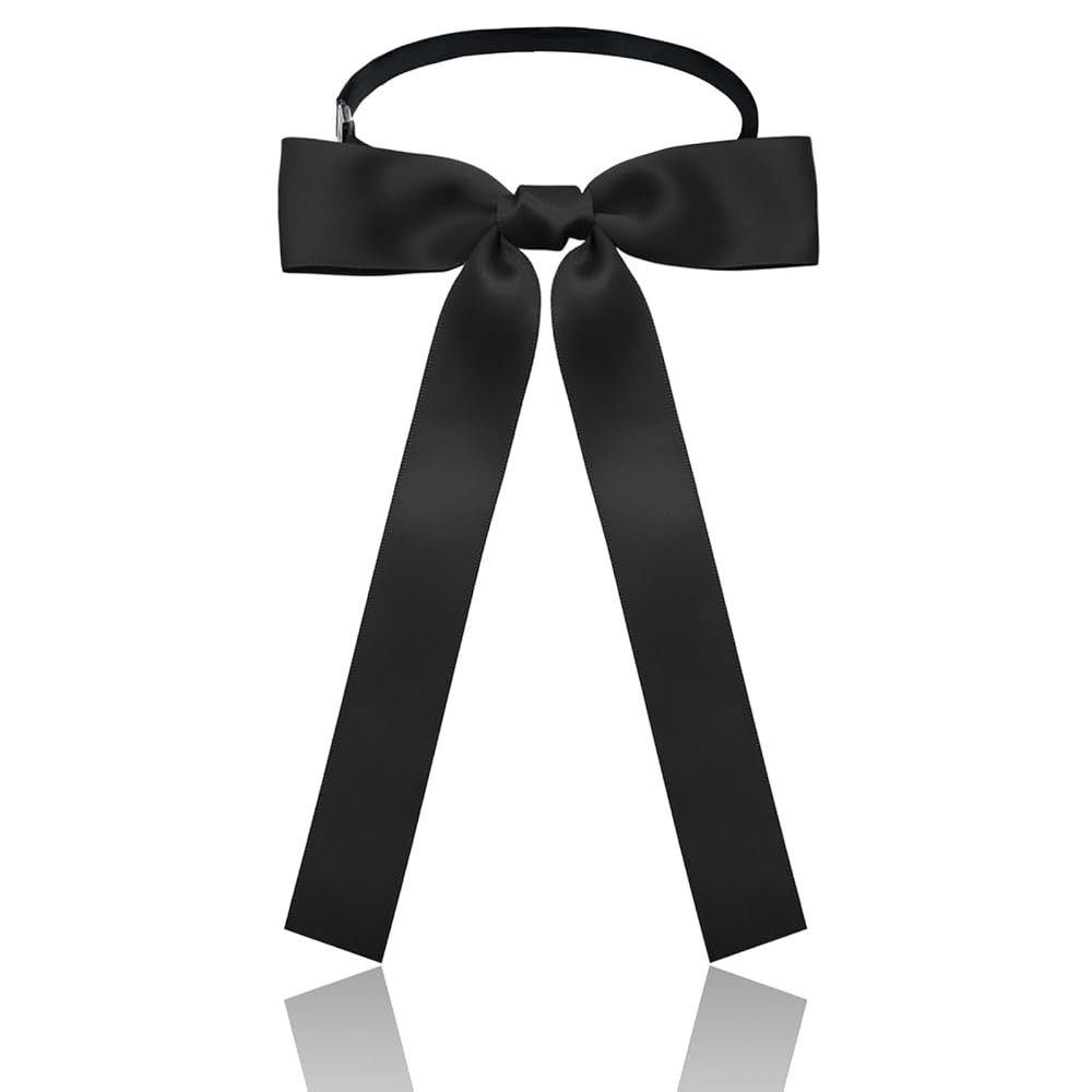 Western Bow Ties for Men Women, Black/Red Colonel Satin Ribbon String Bow Tie for Costume Uniform | Amazon (US)
