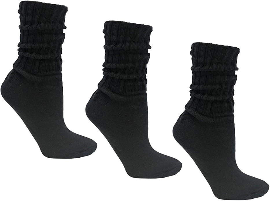 Luxury Divas Cotton 3 Pack Slouch Socks | Amazon (US)