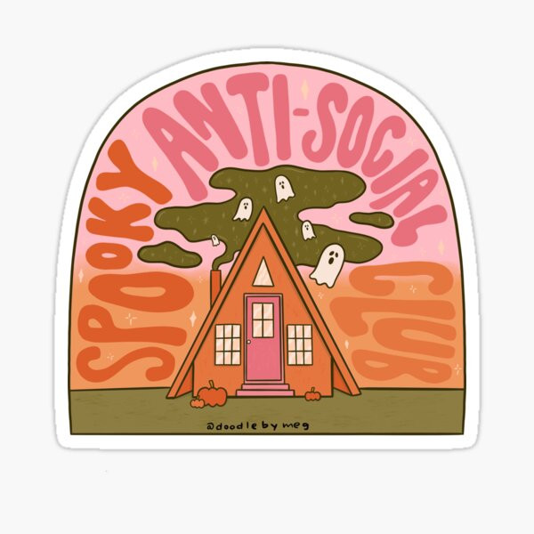 Spooky Anti-Social Club Sticker | Redbubble (US)