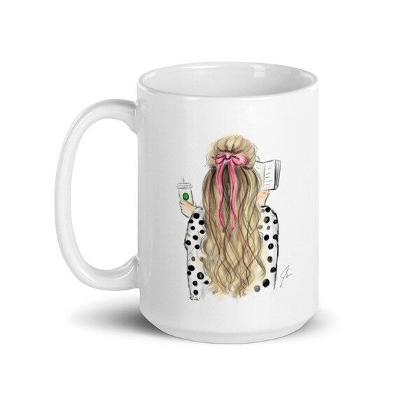 Bows and Books blonde Mug by Melsy's Illustrations not | Etsy | Etsy (US)
