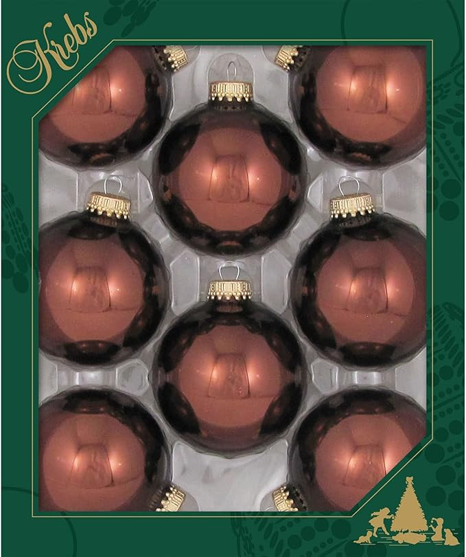 Glass Christmas Tree Ornaments - 67mm / 2.63" [8 Pieces] Designer Balls from Christmas By Krebs S... | Amazon (US)