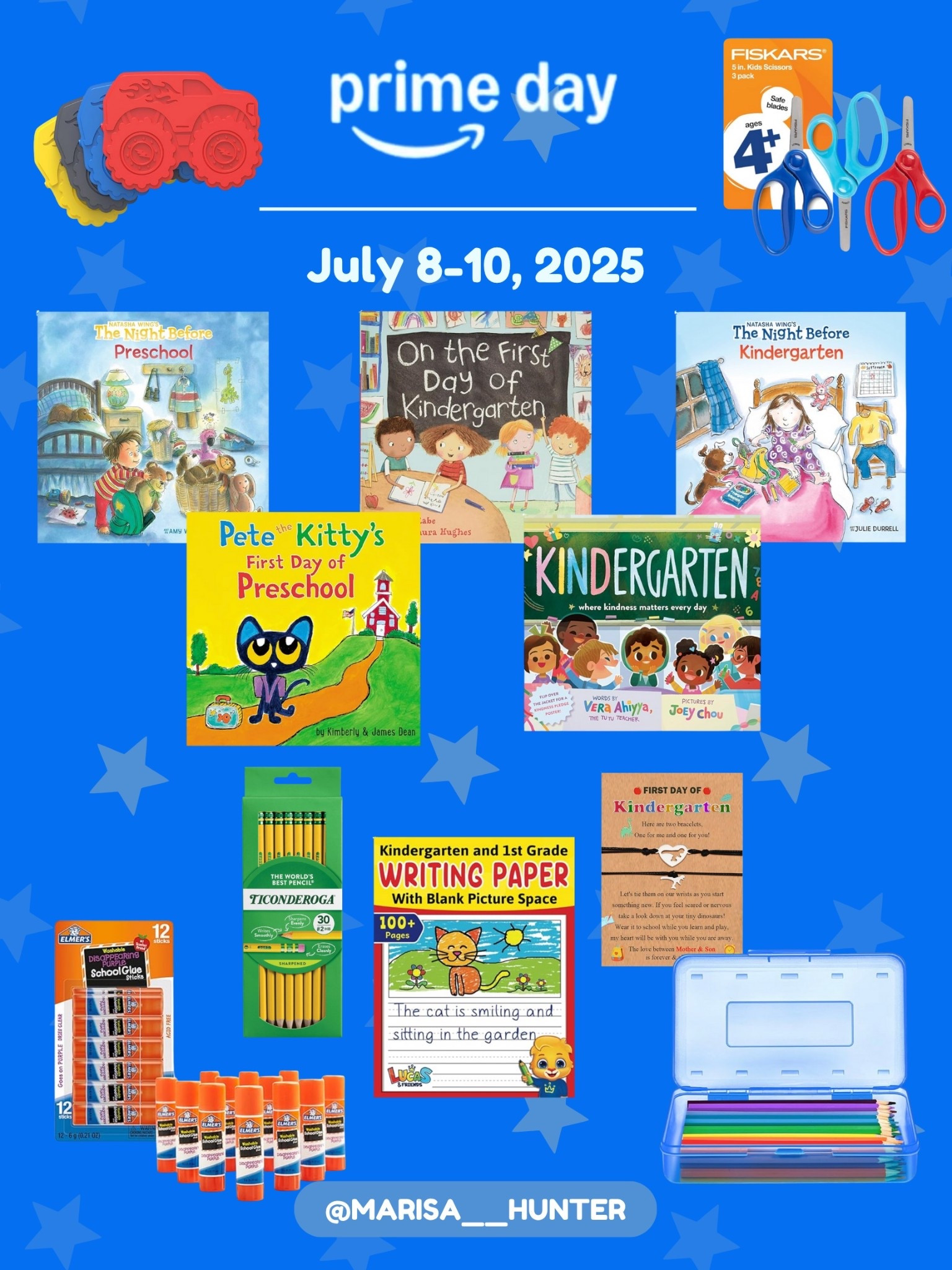 First day of kindergarten prep 🥹

First day of kindergarten book ice pack lunch box child blunt scissors pencil box writing paper Ticonderoga pencils glue sticks friendship bracelet Amazon prime day 

#LTKKids