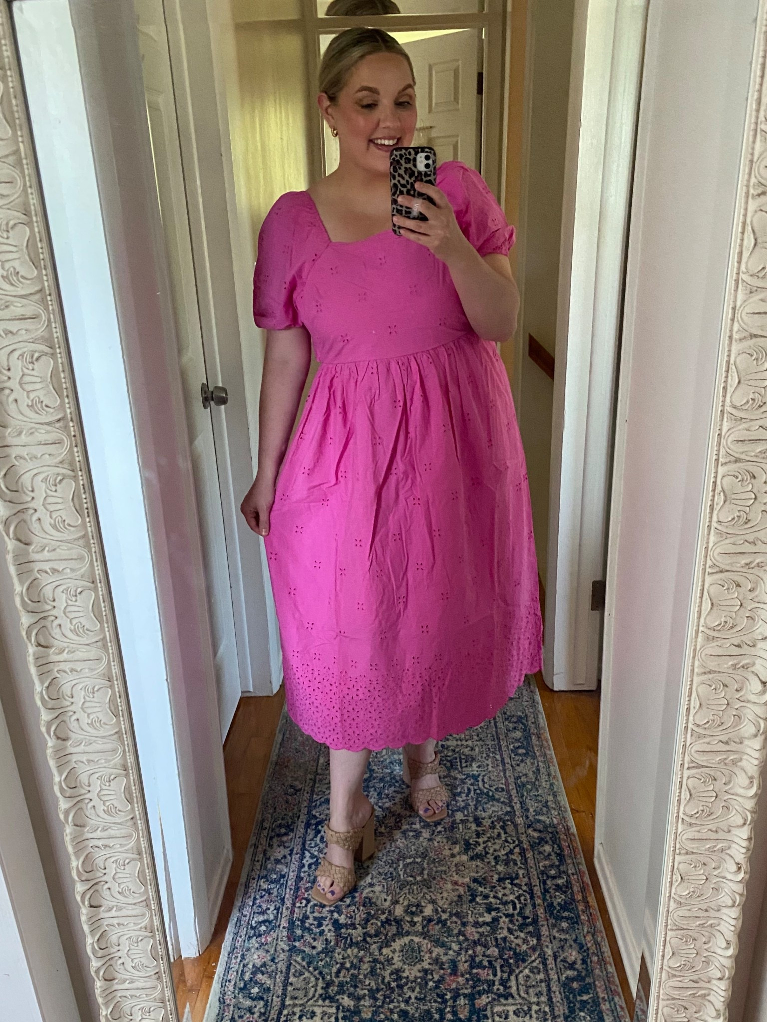 Found the cutest dress on MAJOR sale. I love the eyelet lace detail. It comes in multiple colors and sizes are still in stock. 

It does run big in my opinion. Wearing a large here 

Walmart // midi dress // pink dress // Walmart finds // affordable style 

#LTKMidsize #LTKSaleAlert #LTKFindsUnder50
