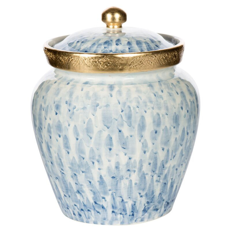8" Brushstroke Jar, Blue | One Kings Lane