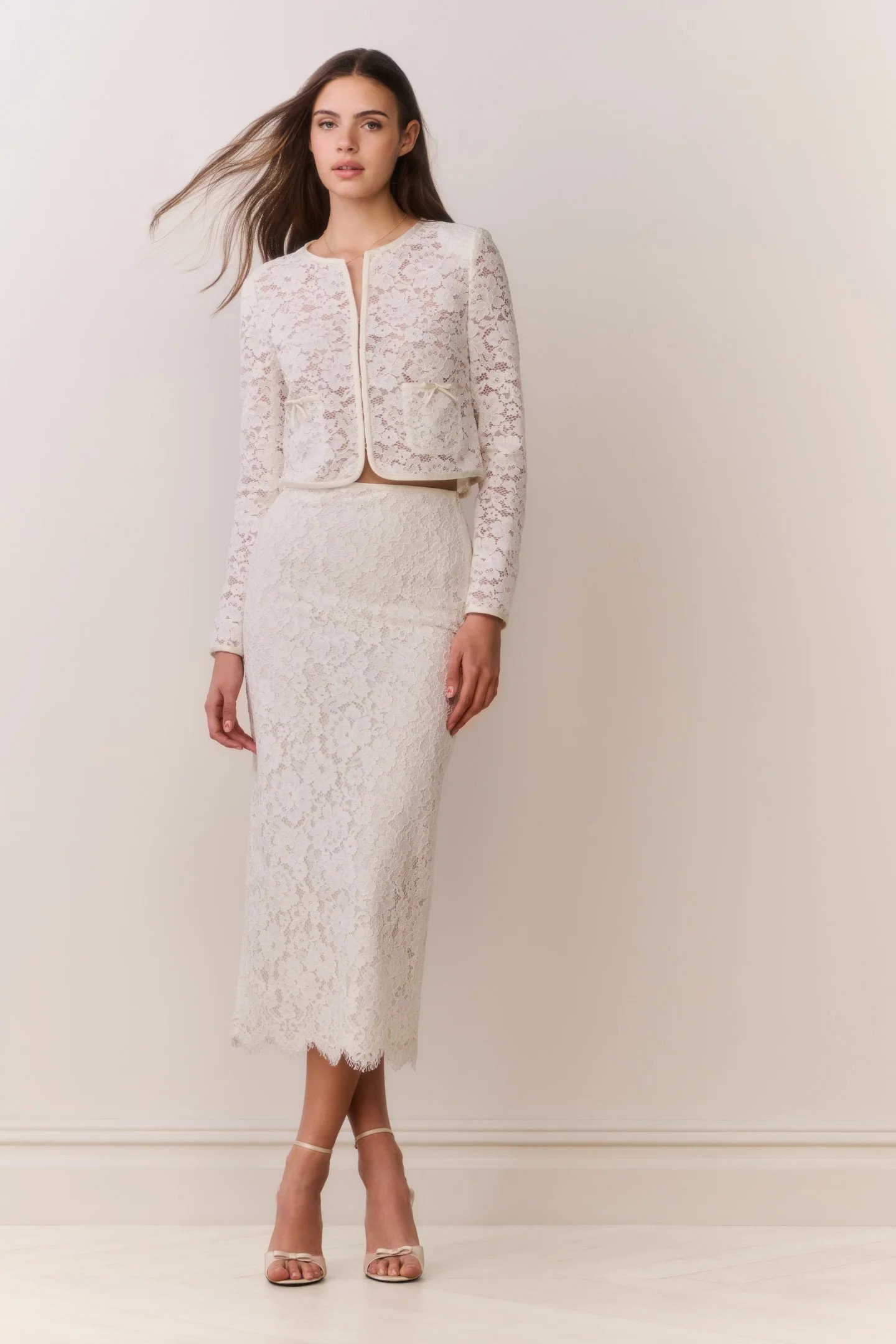 Ilse Lace Midi Pencil Skirt | LoveShackFancy
