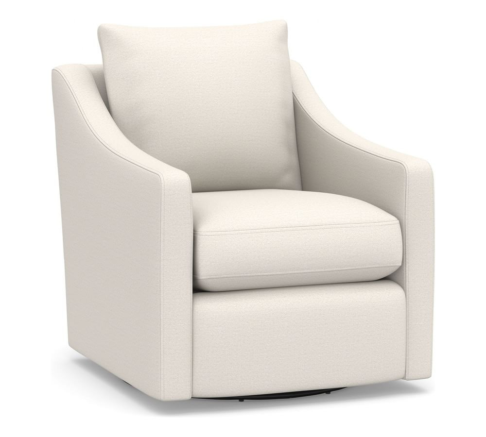Ayden Slope Arm Upholstered Swivel Glider | Pottery Barn (US)