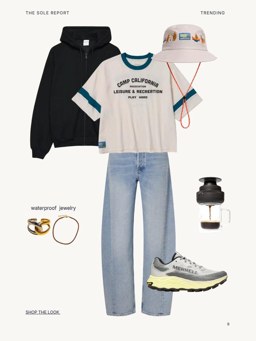 Glamping, camping outfit: Merrell trail shoes and waterproof jewelry. #campingoutfit #glampingoutfit # trailshoes #outdoors #outdooroutfit 

 #LTKootd #LTKActive #LTKTravel