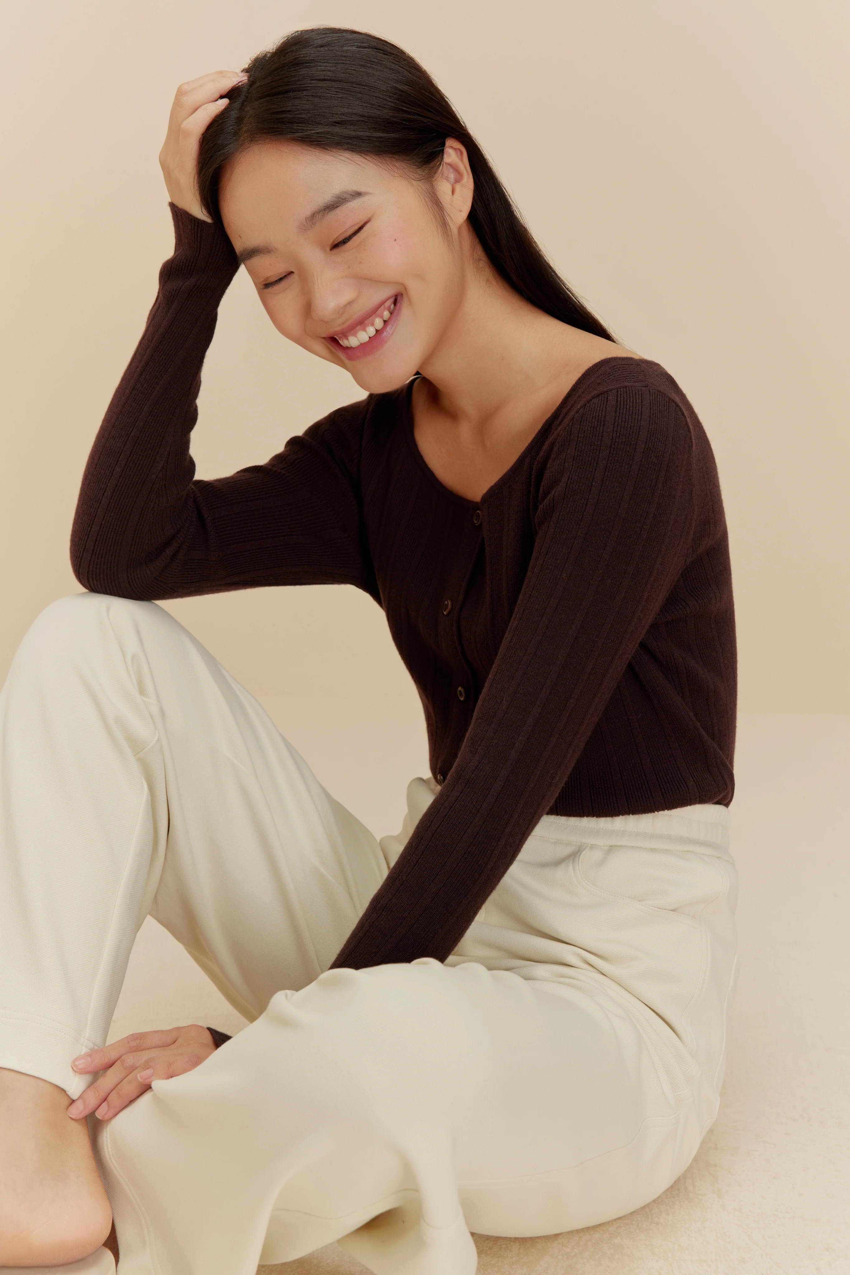 Knitted Ribbed Cardigan | NEIWAI