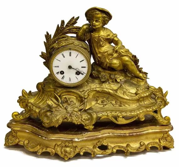 Stunning 19th C. French Antique Gilt Figural Mantle Clock on | Etsy | Etsy (US)