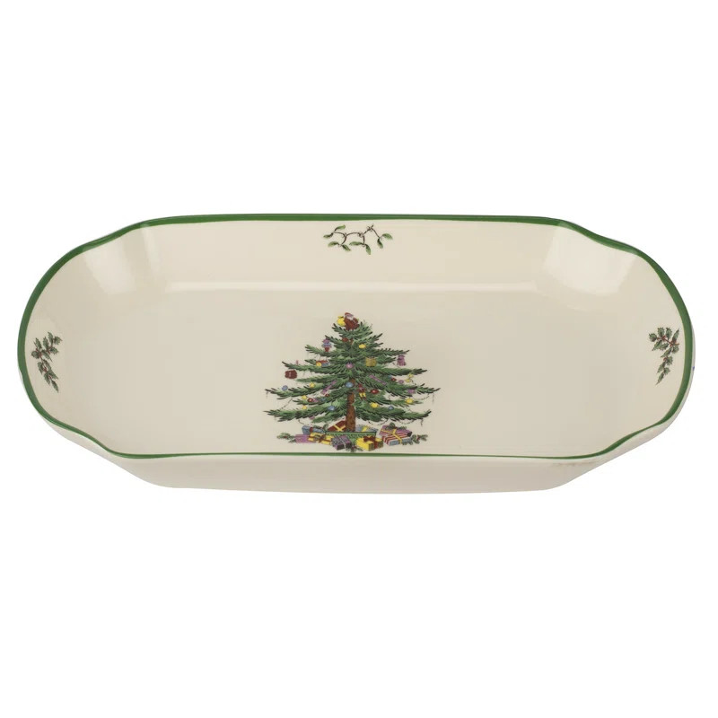 Spode Christmas Tree Rect Scalloped Tray 11" | Wayfair North America